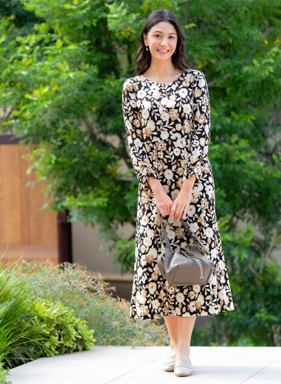 8分袖ワンピース