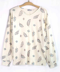 AiE 長袖シャツ 20AW FEATHER PRINT フェザー 羽 総柄-