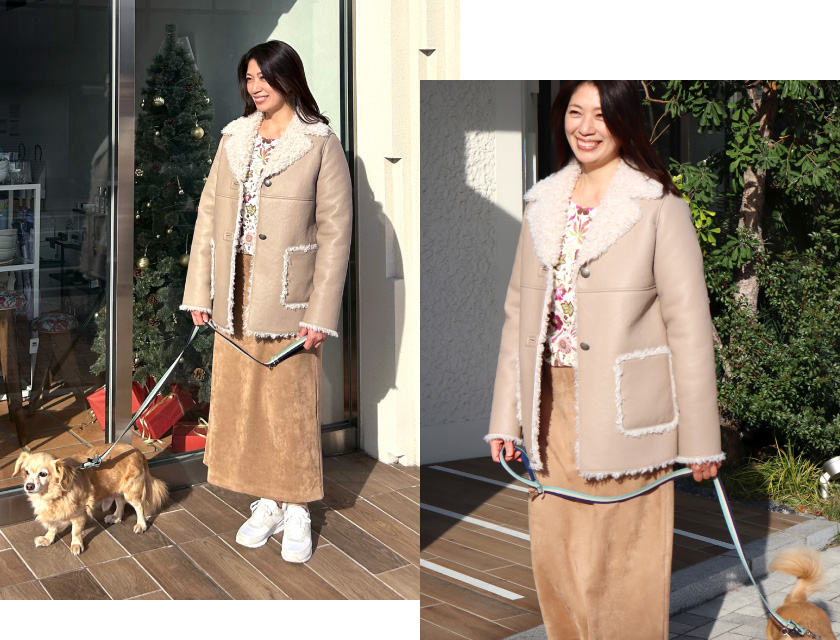 ムートンコート ベージュ