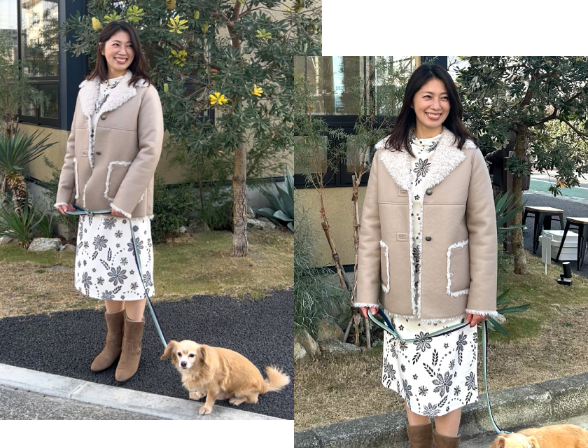 ムートンコート ベージュ