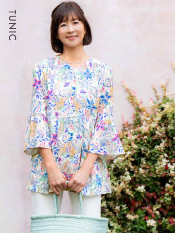 7分袖チュニックブラウス