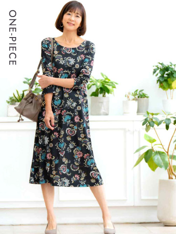 8分袖ワンピース