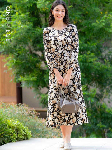 8分袖ワンピース