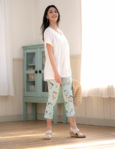 スリット入9分丈パンツ